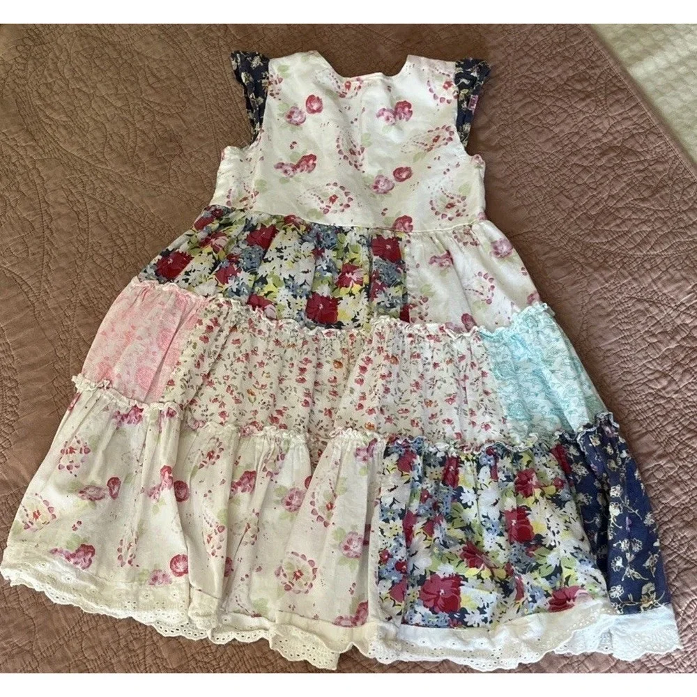 CUTEY COUTURE Whimsical Layered Multi Pattern Ruffled TWIRL DRESS 5/6‎ Years